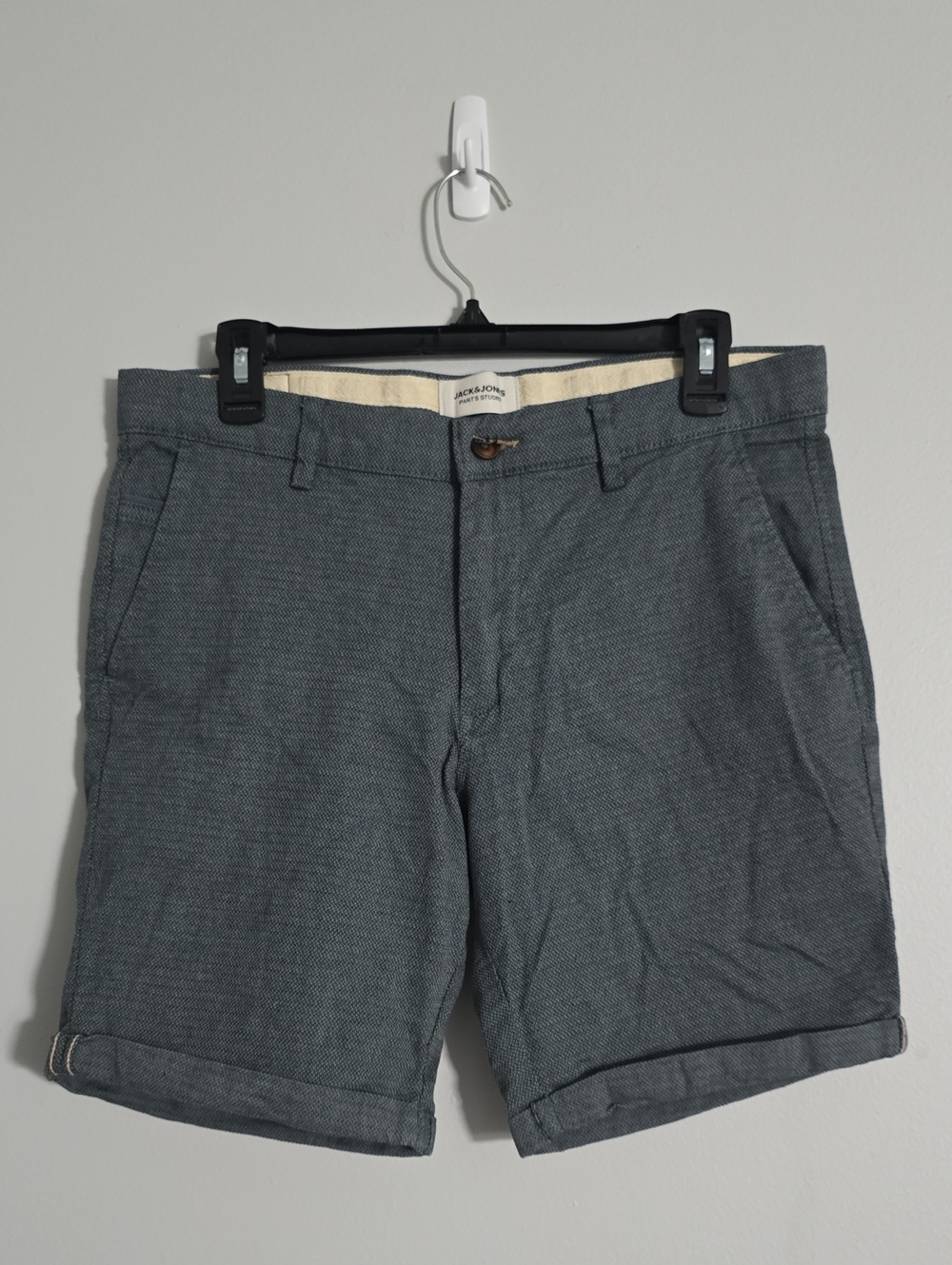 Jack & Jones Gray Flat-Front Chino Shorts